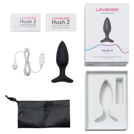 LOVENSE HUSH 2 S - chytrý anální vibrátor (38 mm) - černý