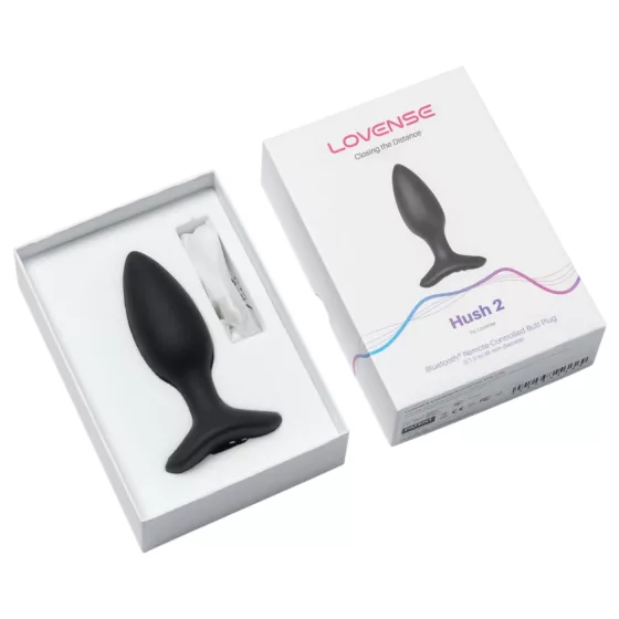 LOVENSE HUSH 2 S - chytrý anální vibrátor (38 mm) - černý