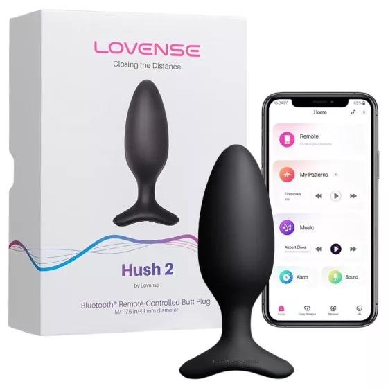 LOVENSE HUSH 2 M - chytrý anální vibrátor (45 mm) - černý