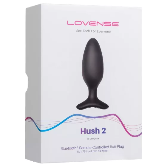 LOVENSE HUSH 2 M - chytrý anální vibrátor (45 mm) - černý