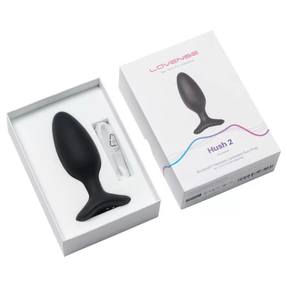 LOVENSE HUSH 2 M - chytrý anální vibrátor (45 mm) - černý