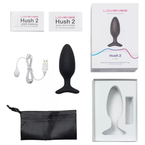 LOVENSE HUSH 2 M - chytrý anální vibrátor (45 mm) - černý
