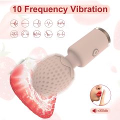   Sunfo Strawberry - vodotěsný mini masážní vibrátor (růžový)