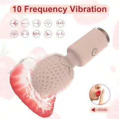   Sunfo Strawberry - mini vibrátor na masáž - vodotěsný - růžový