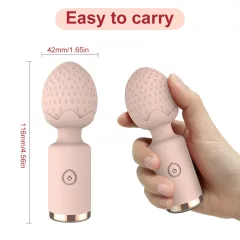   Sunfo Strawberry - mini vibrátor na masáž - vodotěsný - růžový