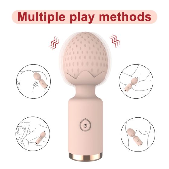 Sunfo Strawberry - vodotěsný mini masážní vibrátor (růžový)
