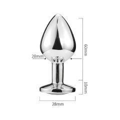   Sunfo - anální kolík z kovu - fialový kámen - stříbrný