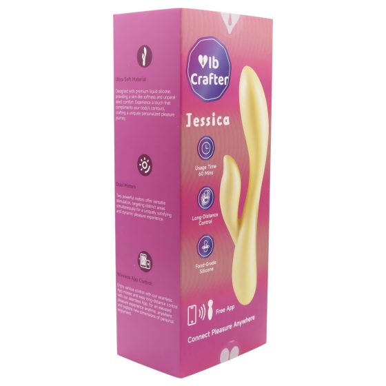/ LP Jessica - chytrý vibrátor s ramenem na klitoris (pastelová žlutá)