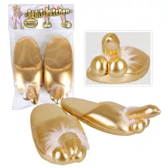 Péniszes papucs - pantofle s penisem - zlatá