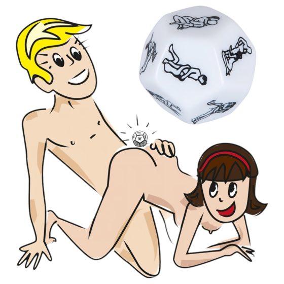 12stranná sexy kostka - bílá