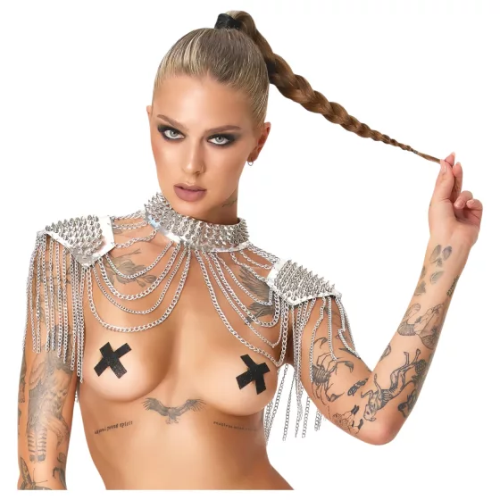 Bad Kitty - řetězová ozdoba na rameno (stříbrná)