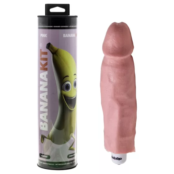 Bananakit - sada na odlévání penisu s vibrátorem (růžová)