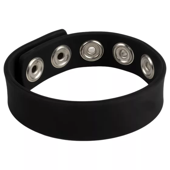 Pulselock Forge - nastavitelný silikonový erekční kroužek s drukem (černý) - 228 mm