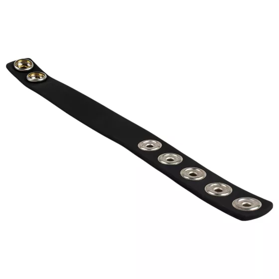 Pulselock Forge - nastavitelný silikonový erekční kroužek s drukem (černý) - 228 mm