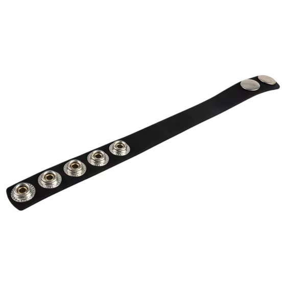 Pulselock Forge - nastavitelný silikonový erekční kroužek s drukem (černý) - 228 mm