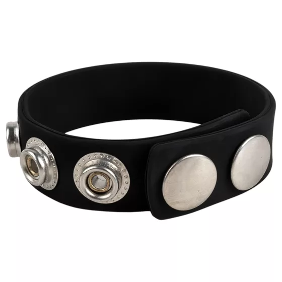 Pulselock Forge - nastavitelný silikonový erekční kroužek s drukem (černý) - 228 mm