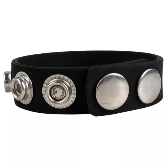 Pulselock Forge - nastavitelný silikonový erekční kroužek s drukem (černý) - 228 mm