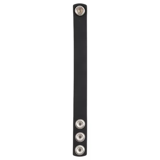 Pulselock Forge - nastavitelný silikonový erekční kroužek s patentem (černý) - 200 mm