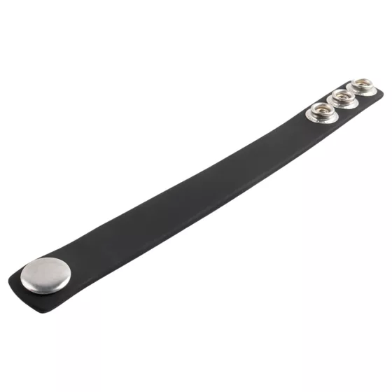 Pulselock Forge - nastavitelný silikonový erekční kroužek s patentem (černý) - 200 mm