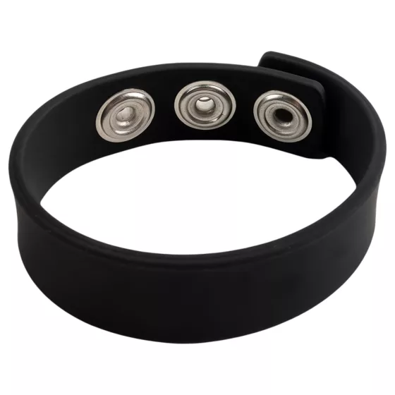 Pulselock Forge - nastavitelný silikonový erekční kroužek s patentem (černý) - 200 mm