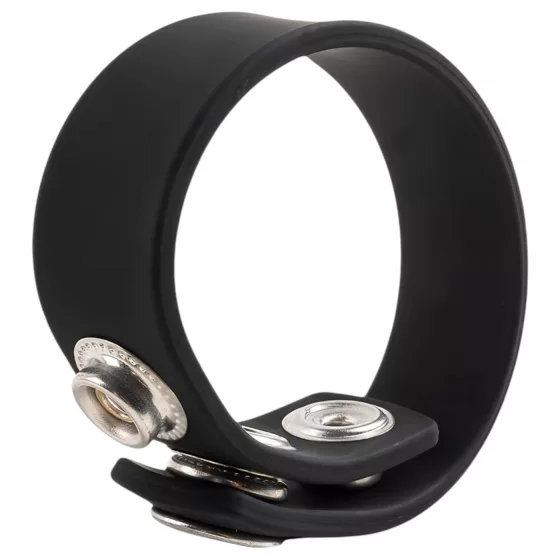 Pulselock Forge - nastavitelný silikonový erekční kroužek s patentem (černý) - 200 mm