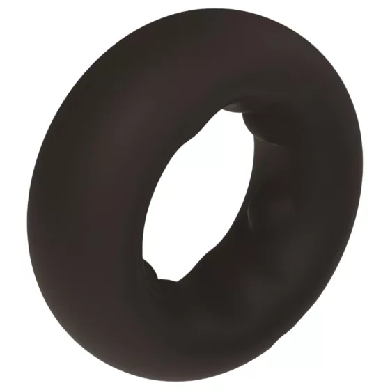 Pulselock Cocktura - puntíkovaný silikonový kroužek na penis (černý) - 27 mm