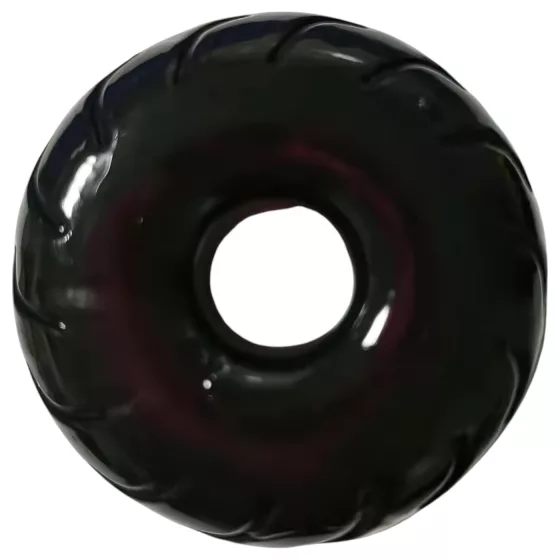 Pulselock Forge - kroužek na penis z TPE s motivem kola (černý) - 19 mm