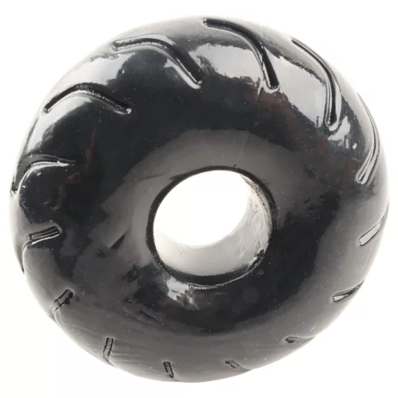 Pulselock Forge - kroužek na penis z TPE s motivem kola (černý) - 19 mm