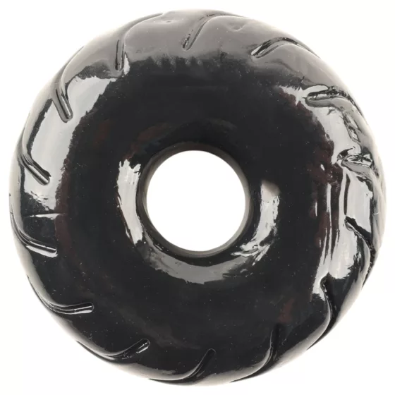 Pulselock Forge - kroužek na penis z TPE s motivem kola (černý) - 19 mm