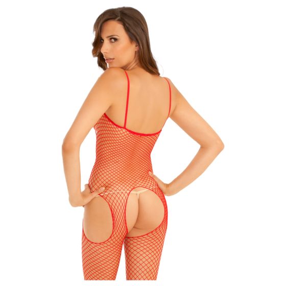 Rene Rofe - síťovaný catsuit (S-L) - červený