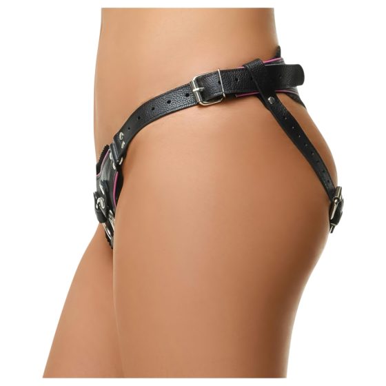 ZADO - kožený postroj pro připínací pomůcky - černý - S-L