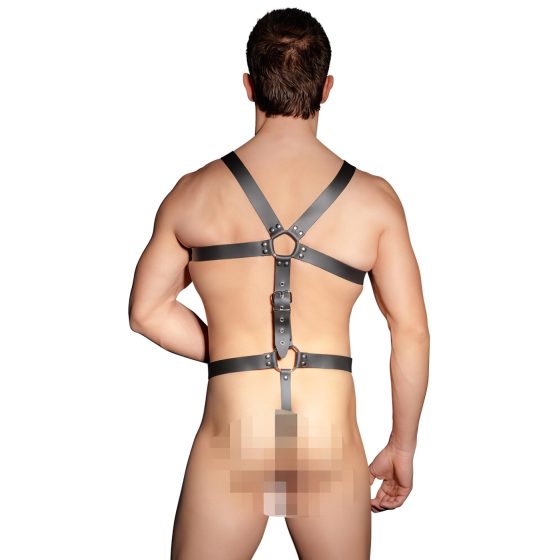ZADO - kožený pánský body postroj - černý (S-L)
