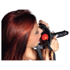 ZADO - kožený postroj s dildem - černý