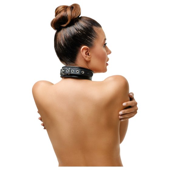 ZADO - obojek na krk - pravá kůže - černý