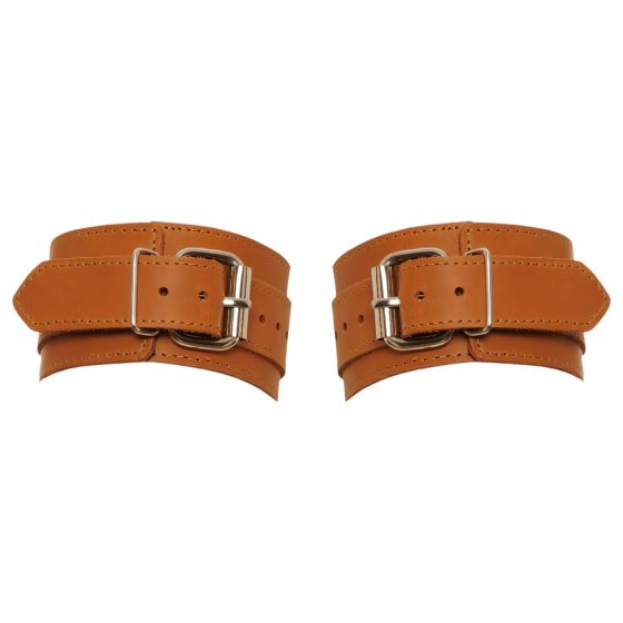 ZADO - kožená pouta na zápěstí (hnědá)