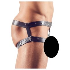 Svenjoyment - postroj s erekčním kroužkem (černý) - M/L
