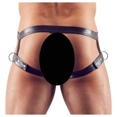 Svenjoyment - postroj s erekčním kroužkem (černý) - M/L