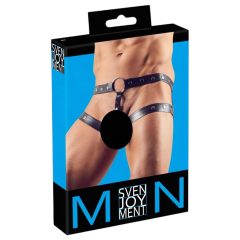 Svenjoyment - postroj s erekčním kroužkem (černý) - M/L