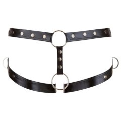 Svenjoyment - postroj s erekčním kroužkem (černý) - M/L