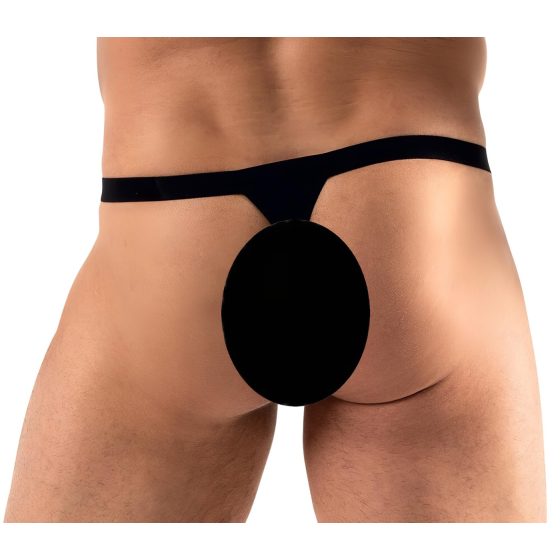 Svenjoyment - pánská tanga s ozdobnými kamínky (černá)