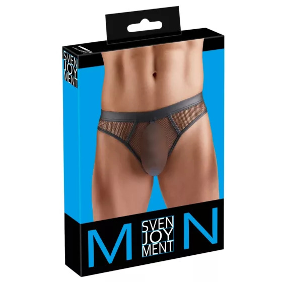 Svenjoyment - pánská síťovaná tanga (černá) - M
