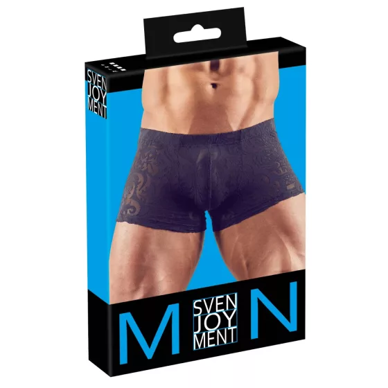 Svenjoyment - průsvitné devoré pánské spodní prádlo (černé) - L