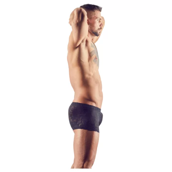 Svenjoyment - průsvitné devoré pánské spodní prádlo (černé) - XL