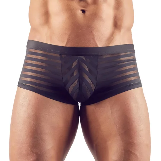 Svenjoyment - Průhledné, pruhované boxerky (černé)