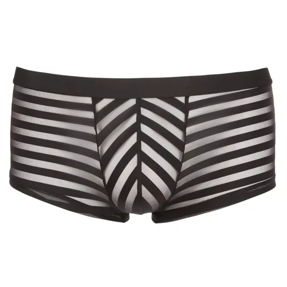 Svenjoyment - Průhledné, pruhované boxerky (černé)