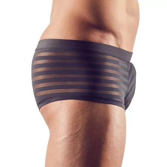 Svenjoyment - Průhledné, pruhované boxerky (černé) - L