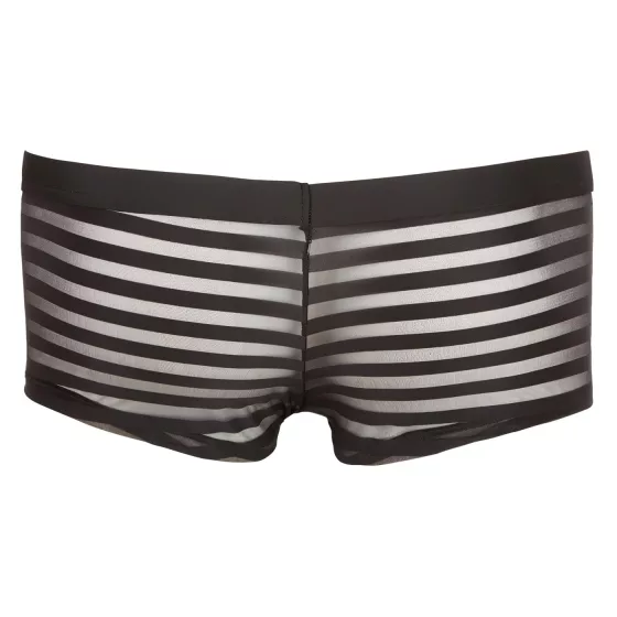 Svenjoyment - Průhledné, pruhované boxerky (černé) - XXL