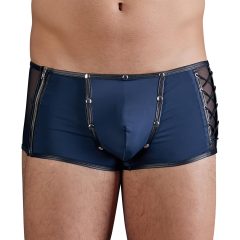   NEK - černé boxerky s modrou síťovanou vložkou a šněrováním