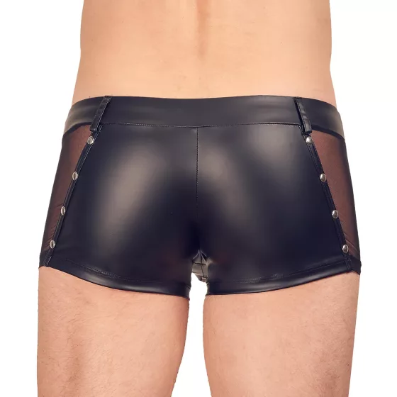 Svenjoyment - lesklé pánské boxerky se zipem (černé) - XL