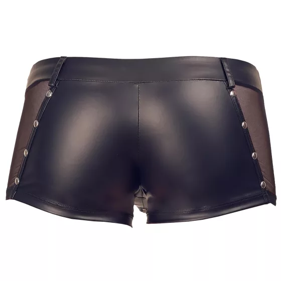 Svenjoyment - lesklé pánské boxerky se zipem (černé) - XL